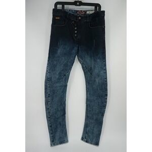 Cipo & Baxx Jeans Blue Slim Tapered Acid Wash Stretch Denim CD155‎ Men's 30x34